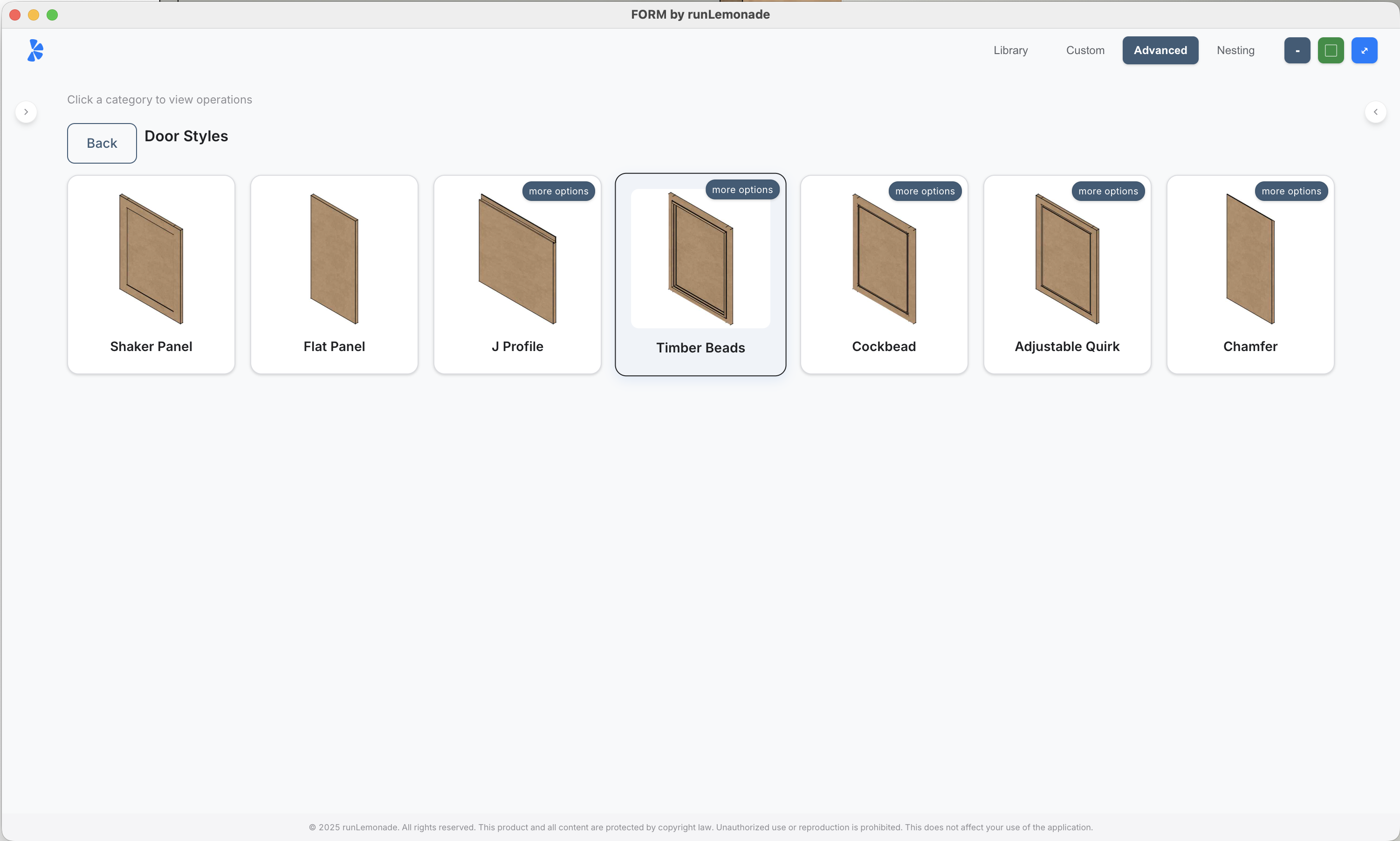 FORM 25+ Door Styles