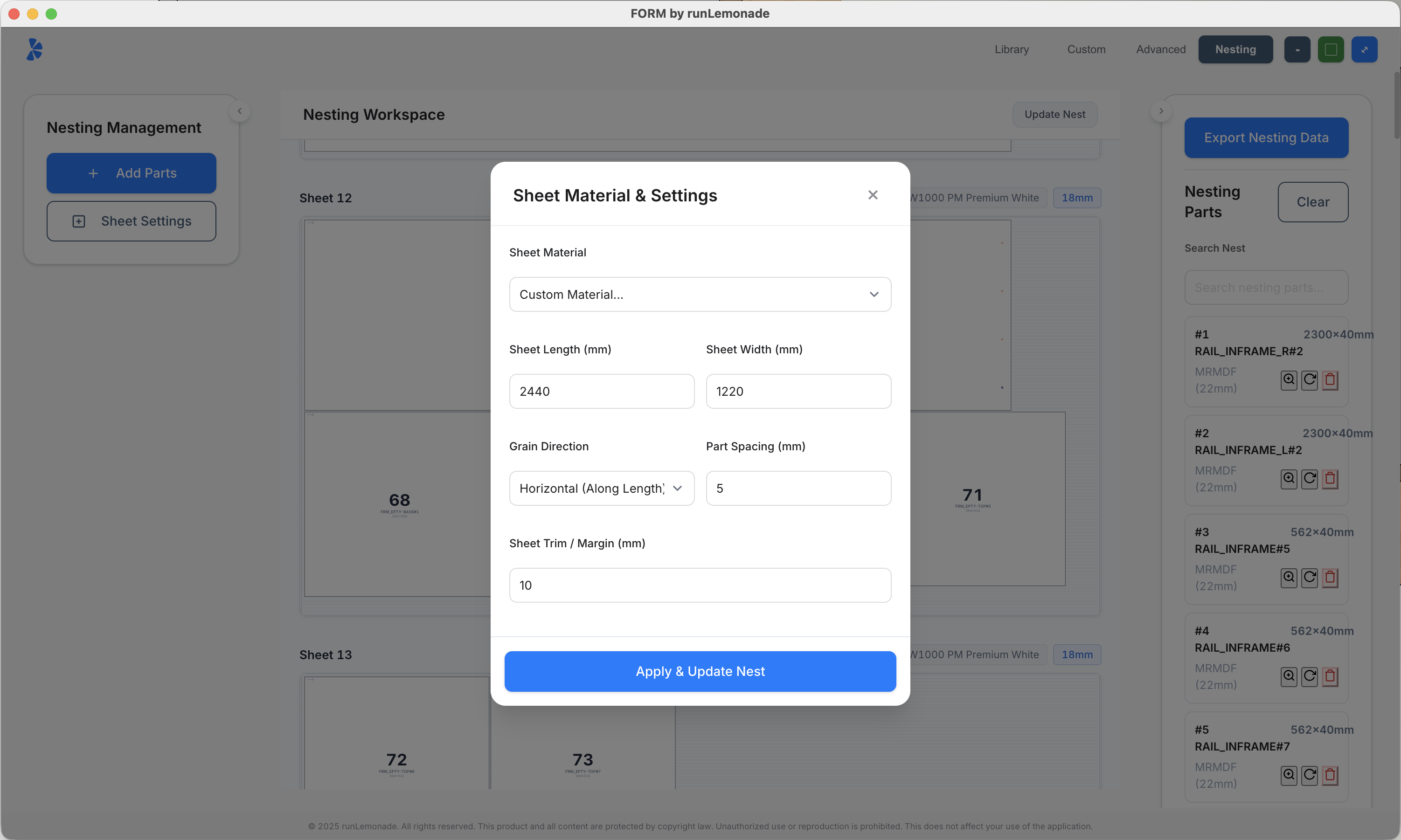 NestMate Panel Nesting Interface
