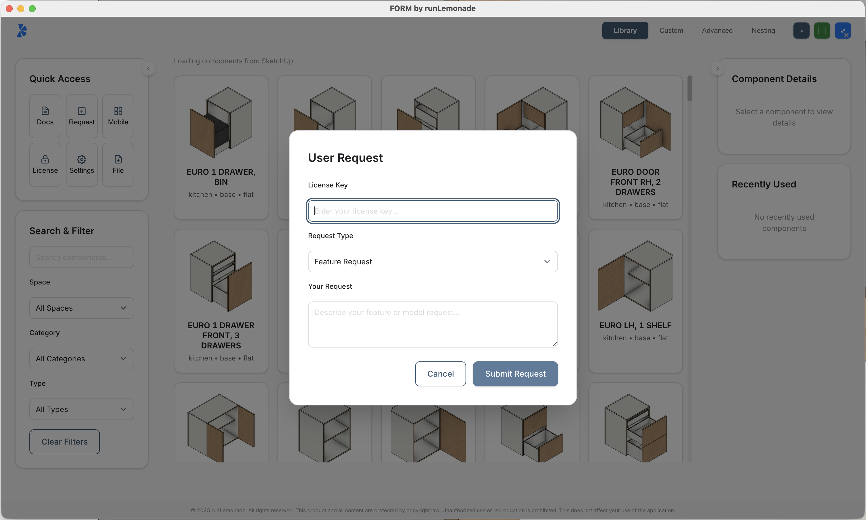FORM User Request Interface